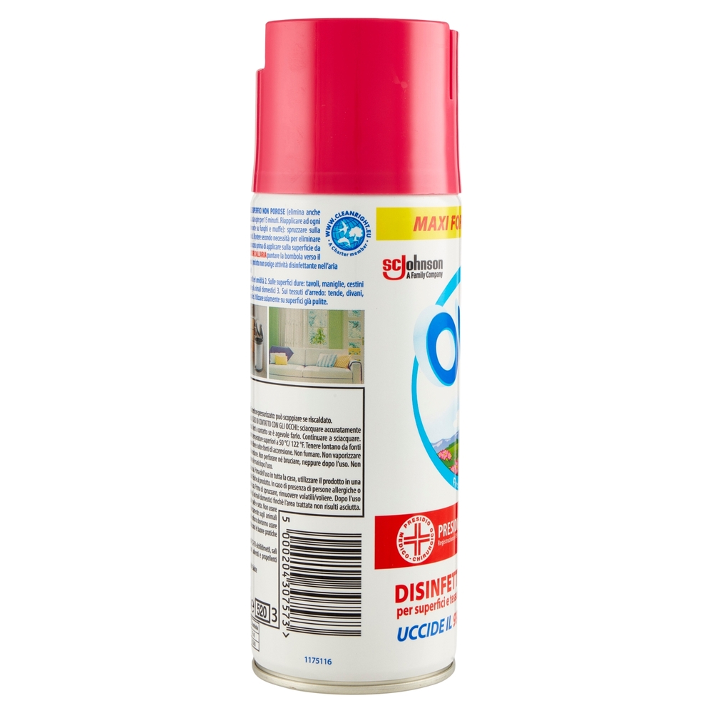 Oust 3 in 1 Spray Disinfettante per Superfici e Tessuti d'Arredo, Fragranza Floreale 400ml